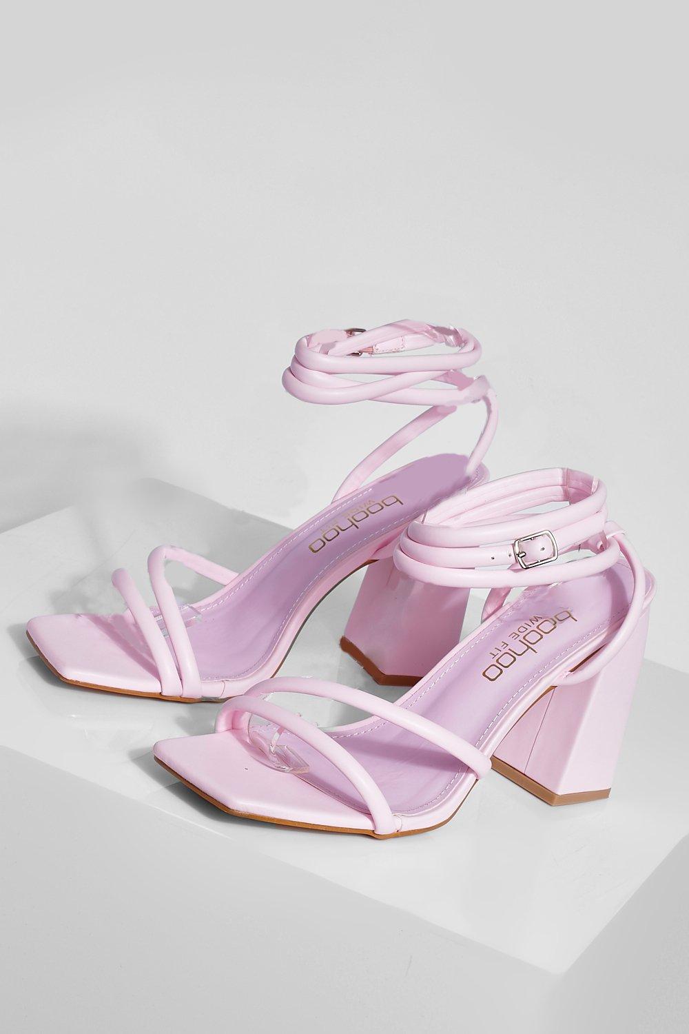 Pink wide hotsell fit block heels